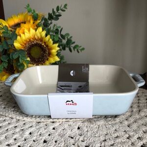 Staub Ceramic Rectangular Baking Dish in Light Blue